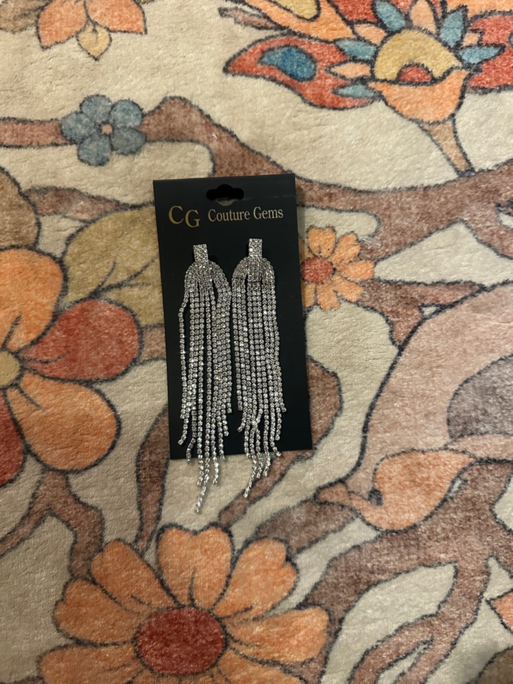 Vintage Silver Rhinestone Fringe Earrings by Vintage Couture Gems